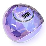 110W Gel UV LED Nail Lamp, Professional UV Lamp For Nails,Compact Design Nail Dryer for Gel Polish with 4 Timer Setting Automatic Sensor and Over-Temperature Protection Nail Art Tools (Plated Purple)