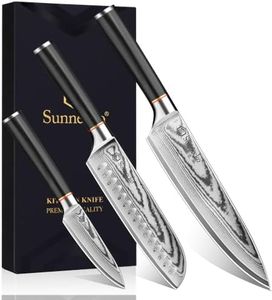 Damascus Kitchen Knife Set 3 Piece - Chef Kinfe Ultra Sharp VG10 Steel | 12 Degree Edge 67 Layers Kitchen Cooking Knives for Meat, Vegetable Fruit, Full Tang, Camping BBQ Gifts for Men