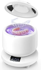 Ultrasonic Retainer Cleaner Machine, 48kHz Deep Denture Cleaner with UV-C