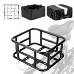 Bike Basket Rear with Liner,Waterproof Cover,Cargo Net Large Rear Bike Basket,Heavy Duty Bicycle Rear Basket for Electric Bike, Ebike,Great for Bike Trip,Carrying Grocery,Ball,Dog