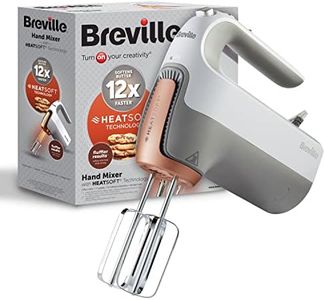 Breville HeatSoft Electric Hand Mixer | Warms Butter for Better Results | 7 Speed Hand Whisk with Powerful 270W Motor | Includes Whisk, Beaters, Dough Hooks & Storage Case [VFM021]