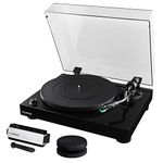 Fluance RT81 Elite High Fidelity Vinyl Turntable Record Player featuring Audio Technica AT95E, Belt Drive, Built-in Preamp with Record Weight and 3 in 1 Stylus and Record Cleaning Vinyl Accessory Kit