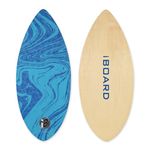 iBOARD 36” Skipper Skimboard with High Gloss Coat Wooden Skim Boards for Beginners, Teenagers and Adults Beach Skimboard 3 Color Traction Pad to Choose(Blue)