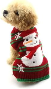 NACOCO Dog Snowman Sweater - Thick Xmas Sweater for Small Dog & Cat (Snowman, M)