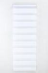 Funky Gadgets Day Night Blinds Double Layer Sheer Fabric blinds Windows Curtains For Bedroom Easy Fit Drilling & No Drilling Opaque Shades Zebra Roller Blinds White, 49cm W x 210cm L