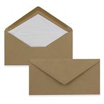 100x Kraft paper envelopes DIN long - brown ECO - wet glue 11 x 22 cm - 120 g m² pointed flap with white silk lining - recycled paper - from