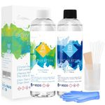 Suzzam Epoxy Resin Kit, 600ml/21oz Clear Epoxy Resin Crystal, Easy Mix 1:1 Ratio Epoxy Resin and Hardener with Measuring Cup, Dropper, Wooden Sticks, Gloves for Jewelry Making, Art, Craft Decoration