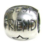 Queenberry Sterling Silver Star Best Friend w/Star European Style Bead Charm