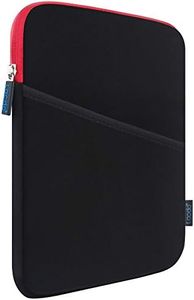 Lacdo iPad Mini Sleeve, iPad Mini 7 Case, Shockproof Tablet Sleeve Case Compatible with iPad Mini 7 6 5 4 3 2 / Samsung Galaxy Tab A7 Lite 8.7" / Galaxy Tab A 8.0" Protective Tablet Bag, Black/Red