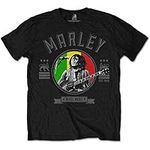 Rockoff Trade Men's Bob Marley Rebel Music Seal T-Shirt, Black, L