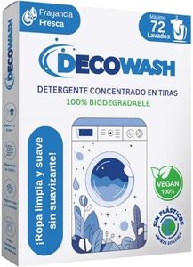 Detergente en Tiras para Lavadora (Máximo 72 Lavados) - Efecto Suavizante, Ecológico, Hipoalergénico, Vegano y Cruelty Free - Ropa limpia y suave sin ensuciar el Planeta (Fragancia Fresca)