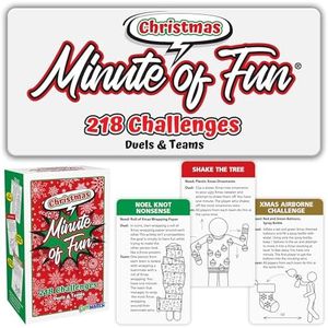 Funwares Christmas Minute of Fun Game 218 Challenges - Minute to Win It Games for The Holidays - Kids, Adults, Teens, Families, Game Night, Christmas Party Games 2-12 Players
