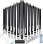 CHAMPKEY Y-LITE Golf Grips 13 Pack with All Repair Kits | All Weather Performance Golf Club Grips | High Traction Golf Rubber Grip with Texture Control Technology（Black, Midsize）