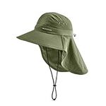 MISSION Sun Defender Cooling Neck Guard, Wide Brim Hats for Women and Men - Green