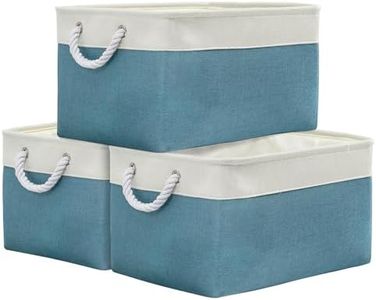 TheWarmHome Storage Baskets for Organizing - Extra Large 3 Pack 17x14x10 inch Storage Bins for Shelves Closet Nursery Bathroom Bedroom Baby Clothes Dog Toy Home Organization (White & Green)