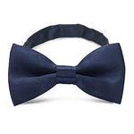 RSXING Kids Bow Tie Boys Navy Pink Bow Tie Toddlers Adjustable Bow Tie Classic Pre-Tieds Bowties for Kids Cute Fun Bow Tie Casual Plain Bowtie for Party Wedding Ball Banquet(Navy Blue)