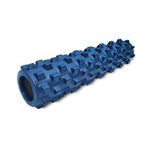 RumbleRoller - Mid Size 22 Inches - Blue - Original - Textured Muscle Foam Roller - Relieve Sore Muscles- Your Own Portable Massage Therapist - Patented Foam Roller Technology