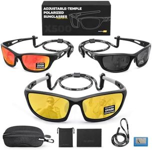 ARCPRO Fishing Sunglasses for Men, Polarized Fishing Sunglasses Men, 30° Adjustable Temples Lightweight Tr90 Frame, UV400 Protection (Yellow)