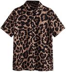 Milumia Boy's Casual Leopard Button Down Shirt Collar Short Sleeve Summer Tops Multicolor 8 Years