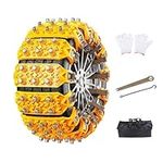 Snow Chains for Cars, for Ben-z S300 Emergency Snow Tire Chains Adjustable Winter Roadway Safety Tire Traction Aid Snow Chain,Yellow-B-8 Piece