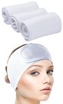 SINLAND Spa Headband for Women 3 Counts Adjustable Makeup Hair Band with Magic Tape,Head Wrap for Face Care Makeup and Sports