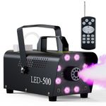 Smoke Machine, Fog Machine 8 LED Lights with 13 Colorful & 4 Effect, 500W 2000CFM Fog with Wireless Remote Controls, for Outdoor Halloween Christmas Wedding Stage Effect