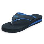 DOCTOR EXTRA SOFT Care Diabetic Orthopedic Pregnancy Flat Super Comfort Dr Flipflops and House Slippers For Women's and Girl's D-18-Black Blue-5 UK