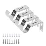 MYHOGOOD 4PCS Curtain Rod Bracket for 25mm Poles, Heavy Duty Adjustable Length Curtain Pole Brackets with Screws, Suitable for Curtain Hanging Rods, Door Curtain Hanging Rods, Clothes Drying Rods