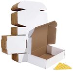 HORLIMER 10x7x3 inches Shipping Boxes Set of 25, White Corrugated Cardboard Box Literature Mailer