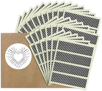2” x .5” Rectangle Unique Stripe Pattern Match Striker Stickers – 100 pieces | Charcoal Match Strike Paper with Adhesive Pre-Cut in Rectangles for Easy Match Lighting | Also Available in Hearts, Dots,