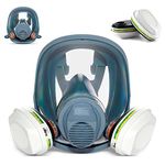 Breath Buddy Full Face Breathing Mask with Extra Pair of ABEK1P3R Cartridges| Reusable Eye shelter for Dust