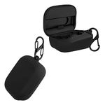 kwmobile Case Compatible with Skullcandy Grind Fuel True Wireless Case - Silicone Cover Holder for Earbuds - Black