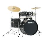 TAMA Imperialstar 5-Piece Complete Kit with Meinl HCS Cymbals Black Oak Wrap