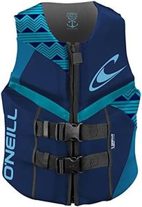 O'Neill Wetsuits Women's Reactor USCG Life Vest, Navy/River/Turquoise, 6