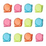 oddpod™ 12 PCS Magnetic Metal Clip & Multi-Functional Hinge Clips for Message Memo Paper Holder/Multi-Colored Binders for Home Office School Supplies - Assorted Colours (3 Packs)