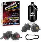 Naiicute Motorcycle Ear Plugs Motorbike Earplugs[2 Pairs], Wind Noise Reduction,Traffic Still Audible and Prevent Hearing Damage, Reusable Earbuds for Motorsports, Touring, Racing, Work,Commuting