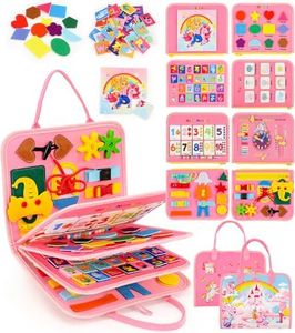 Gontence Busy Board pour Enfants | Busy Board Montessori Jouets pour 2 3 4 5 Ans - Jouets Éducatifs Tout-Petit Voyage - Licorne Cadeaux pour Filles Garçon