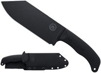 Off-Grid Knives - Camping Chef Knife with Kydex Sheath, Clip Point Japanese AUS8 Blade, G10 Scales, Lanyard Opening, Camp & Home Kitchen Use (Blackout)