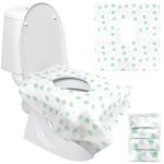 20Pcs Disposable Toilet Seat Covers, Potty Seat Cover Protectors, Extra Large Size, Individually Wrapped, Waterproof for Travel, Toddlers Potty Training in Public Restrooms Hotel Bathroom (Shamrock)