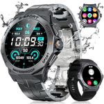 Military Smart Watch for Men with Bluetooth Call, 1.43" AMOLED Screen Smartwatch with Heart Rate/Sleep Monitor, IP68 Waterproof Fitness Tracker with 100+ Sport Modes for iOS Android