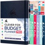 Clever Fox Budget Planner PRO - Financial Organizer + Cash Envelopes. Monthly Finance Journal, Expense Tracker & Personal Account Book, Undated, 18 x 25.5cm - Dark Blue