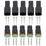 CNLW Black 5 Sets 2 Pin/Way DJ3021Y-1.6-11/21 Connectors DT04-2P/DT06-2S Automobile waterproof wire electrical connector plug