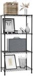 WORKPRO Storage Shelves, 4 Tier Metal Shelving Unit, Garage Wire Rack, Standing Adjustable Shelves with Hooks for Pantry Closet Kitchen Basement 24" W x 14" D x 48" H, 600 lbs Total Capacity