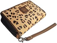 Leopard Purses for teen wristlet wallets for women clutch organizers - RFID Blocking -30 Credit Cards Phone and Checkbook Holder - Carry in your travel bag, tote -