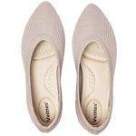 Veittes Women's Wide Width Flat Shoes - Comfort Ladies Soft Breathable Slip-On Knitted Ballet Flats.(2205001-2,TA/FK,UK8.5 Wide)