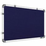 YAJNAS 3x4 Feet (122x89 CM) Notice Premium Material Pin-up Board/Pin-up Board/Soft Board/Bulletin Board/Pin-up Display Board for Office, School and Home use (Blue 122x89 CM)