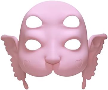 Yipintang Mel 3D Portals Mask for Adults Cry Baby Doll or Anime Mask for Fans, Full Face with Two Ears (PINK)