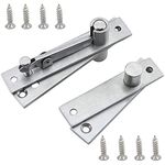 Door Pivot Hinge, 360 Degree Rotation Hidden Door Shaft Pivot Hinges, Concealed Rotating Door Hinge, Wooden door Rotating Hinge, Stainless Steel for Cabinets, Wardrobes, Bathroom Doors (Silver)