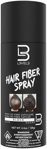 L3 Level 3 Black Hair Fiber Spray - Covers Bald Spots & Thinning Hair - Instant Gray Coverage & Thicker Hair Appearance