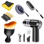THINKWORK 6 PCS - 3in1 Vacuum Microfiber Car Duster Kit|Interior & Exterior Cleaning Detailing Tool|Scratch & Lint Free, Pollen Removing|Car Extendable Long Car Duster (Car)